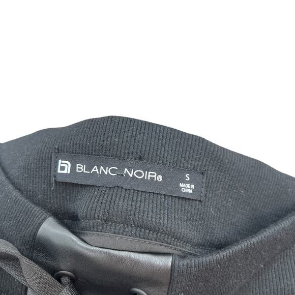 Blanc Noir Interpol Velvet Jogger Pants Velour‎ Faux Leather Black Size Small - Picture 10 of 11